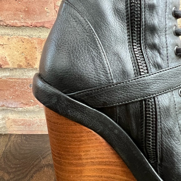 Ann Demeulemeester Black Wedge Lace Up Ankle Boots! - Picture 11 of 11